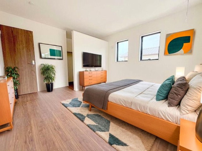 【洋室】 | ☆☆新築分譲　小名浜燈籠原H　デザイナーズ設計　全１０棟-⑤！！ | ２階洋室3部屋
※実際に現地に家具はおかれておりません。また価格に家具は含まれておりません。(作成CG)