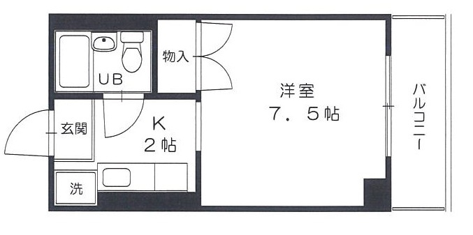 小松コーポ御幸の間取り|小松コーポ御幸　102号　