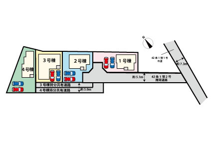 今津　新築戸建　４棟の区画図