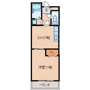 久留米市国分町のアパートの間取り