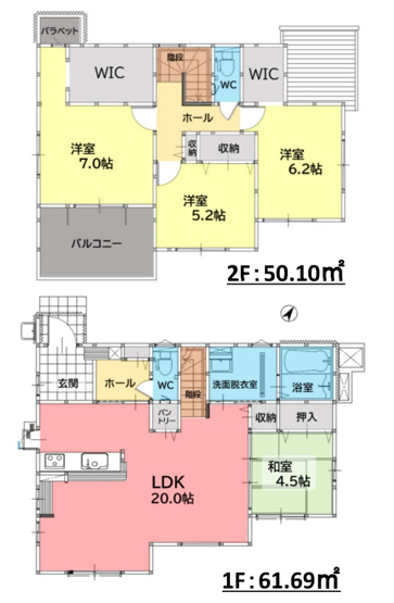 【間取り】 | 春日市白水ヶ丘2丁目4期　2号棟（全2棟） | 平日、土日祝日もお好きな日時にご見学可能です。お気軽にお問合せ下さい。