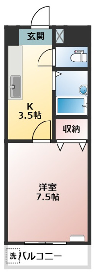 【間取り】 | ライラック岡豊 | 2F南向き