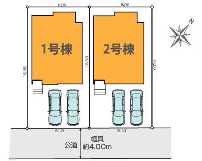 【区画図】 | 静岡市駿河区敷地2丁目 新築一戸建て 1号棟  | 1号棟の区画図です