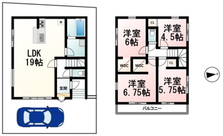 【間取り】 | 一里山６丁目　１期１号地