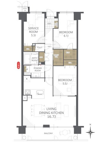 【間取り】ユニハイム大和郡山 