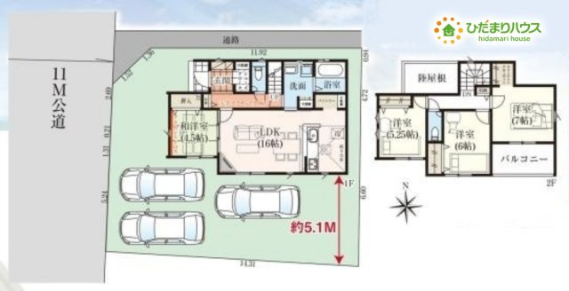 行田市桜町　新築一戸建て　グラファーレ　01の間取り