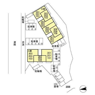 【区画図】 | ライフマンションA・B A