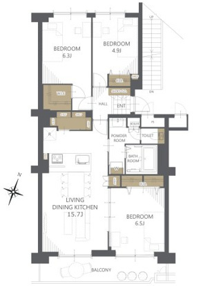 入間ビレッジ８号棟の間取り