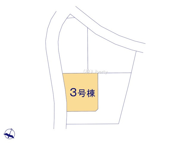 第1笠間市南友部　新築戸建　3号棟の区画図