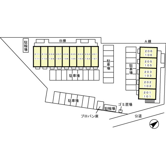 クレールアヴニール　Ｂ　　　刈谷市近郊の賃貸はクラスホーム刈谷店の区画図