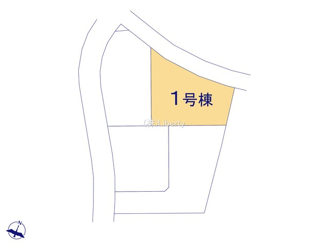 第1笠間市南友部　新築戸建　1号棟の区画図