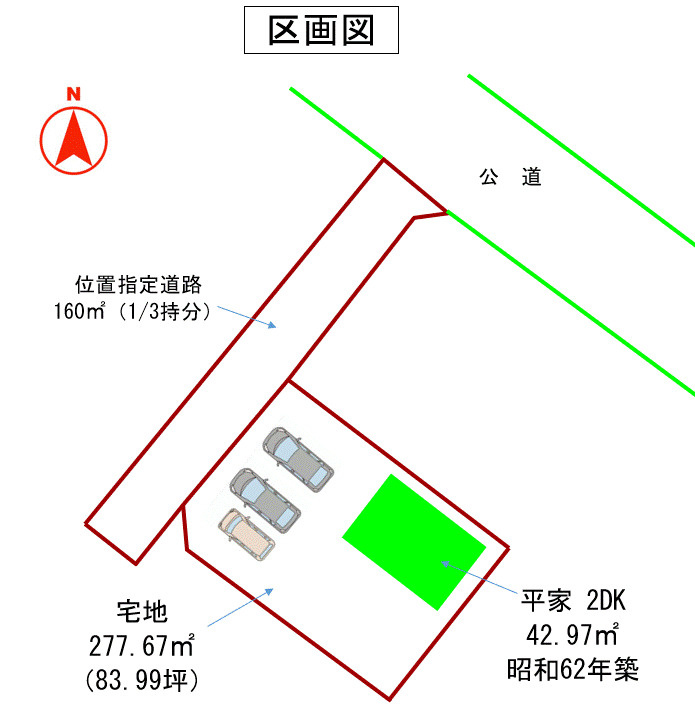伊勢崎市赤堀今井町　中古600の区画図