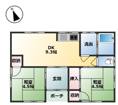 伊勢崎市赤堀今井町　中古600の間取り