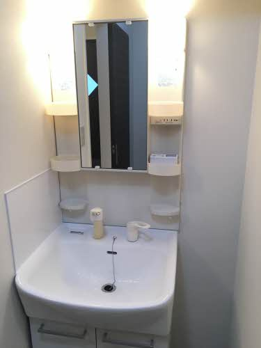 岡山市北区舟橋町のアパートの洗面所