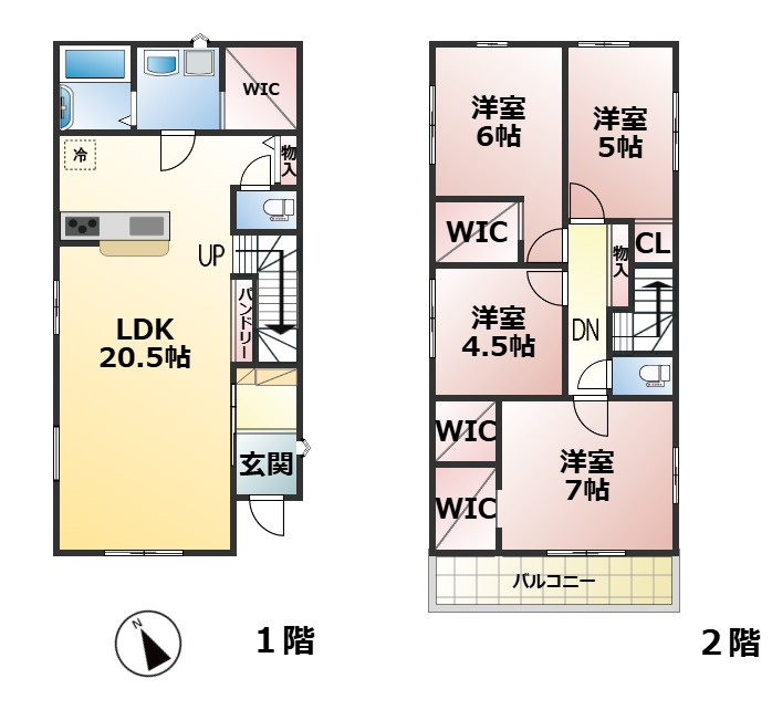 大津市滋賀里１丁目新築戸建２期1号地の間取り