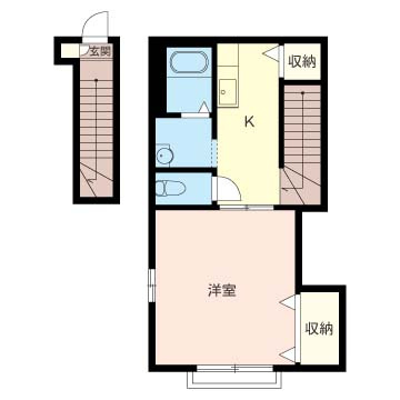 Cube　Ｂの間取り|角住戸で2面採光のお部屋です