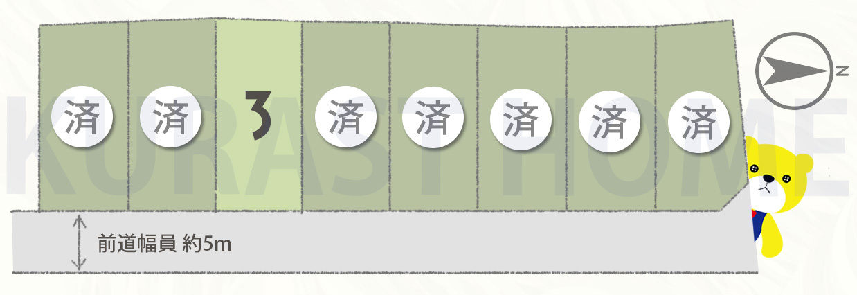 長岡京市神足垣外ヶ内　建築条件付き土地の区画図