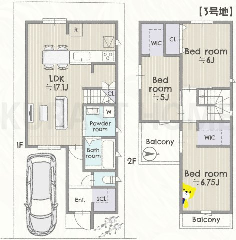 長岡京市神足垣外ヶ内　建築条件付き土地の参考プラン