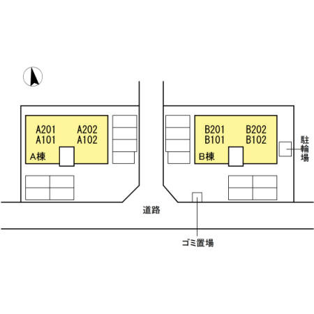 ビューラーＴ．Ｋ　B棟の区画図