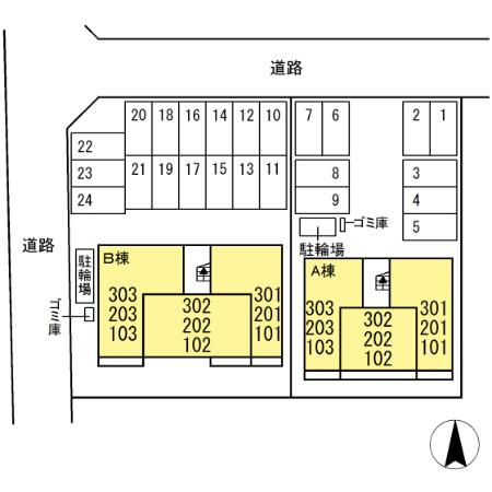 プラトー　A棟の区画図
