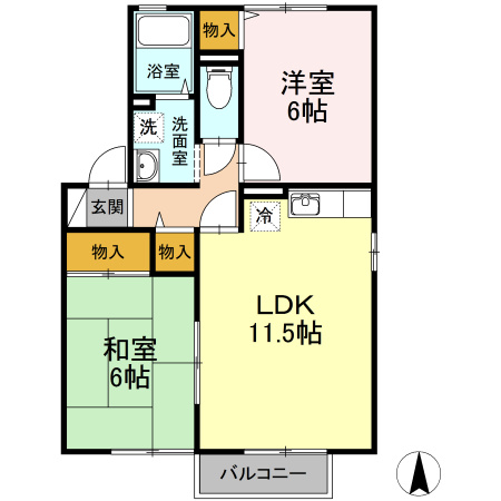 ヴィラアフェクション　A棟の間取り