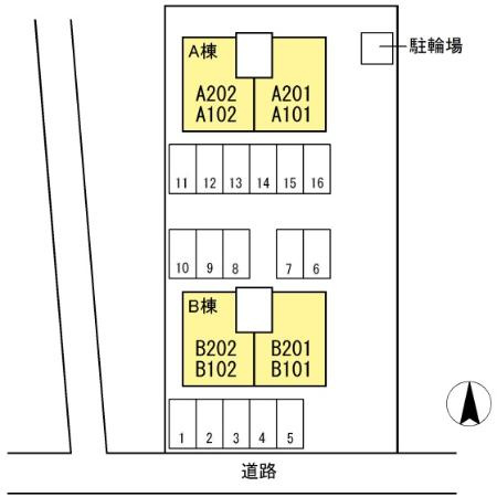 ヴィラアフェクション　A棟の区画図