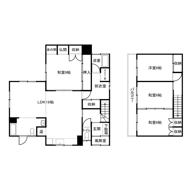 桜ヶ岡３丁目7貸家の間取り