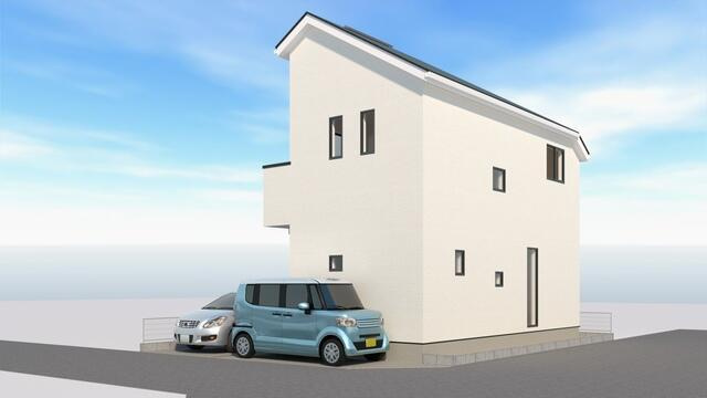 練馬区大泉町４丁目の新築一戸建の外観パース| 