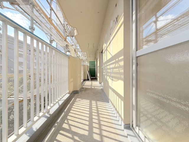 奈多団地24号棟のバルコニー