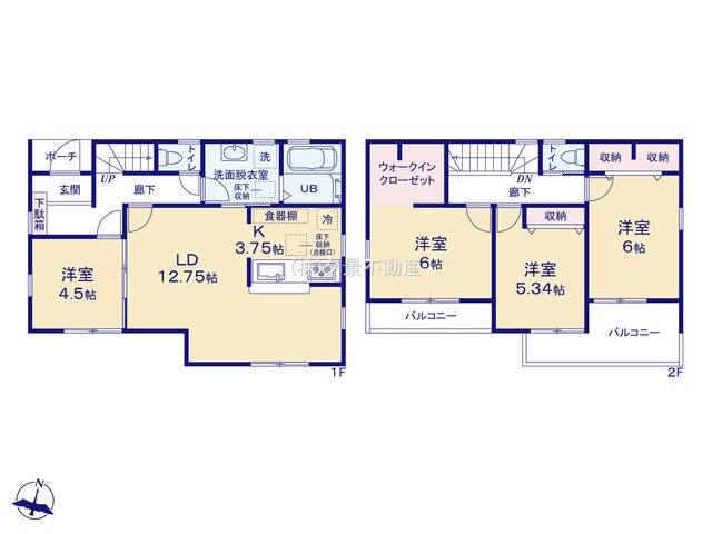 《仲介手数料無料》浦和区皇山町6-9新築一戸建てリーブルガーデンの間取り