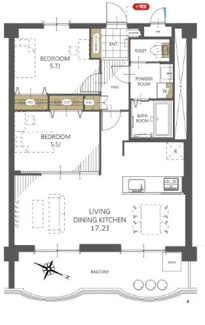 【間取り】 | 【上質リノベ】ロッコーマンション京橋川コーポ | ※
間取図では分からない広さや明るさ，
資料には記載されていない情報があります。
ぜひ、現地を見られる事をお勧めいたします！