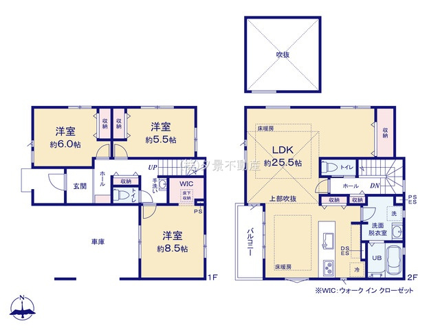《仲介手数料無料》南区神明２丁目1-11(全1戸)新築一戸建てKEIAI GRACEの間取り