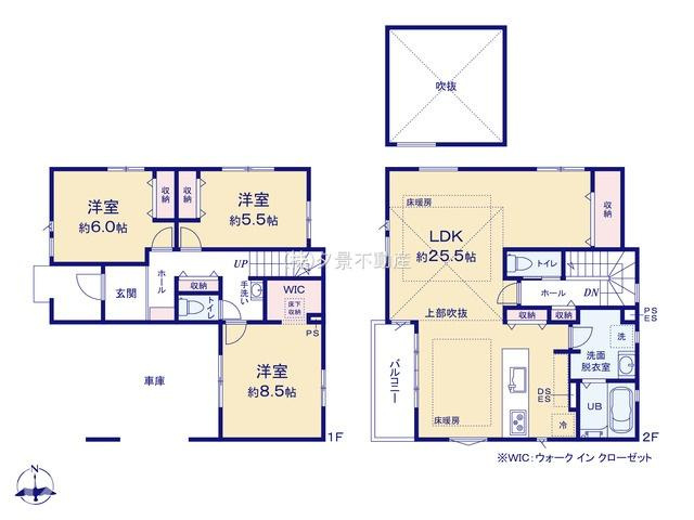 《仲介手数料無料》南区神明２丁目1-11(全1戸)新築一戸建てKEIAI GRACEの間取り