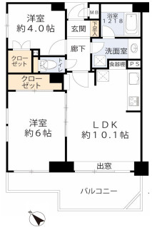 北鴻巣パーク・ホームズの間取り|北鴻巣パーク・ホームズ、2LDK、専有面積52.49m2、バルコニー面積10.16m2