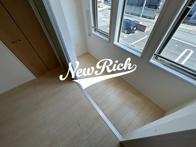 前橋市下新田町のアパートのバルコニー