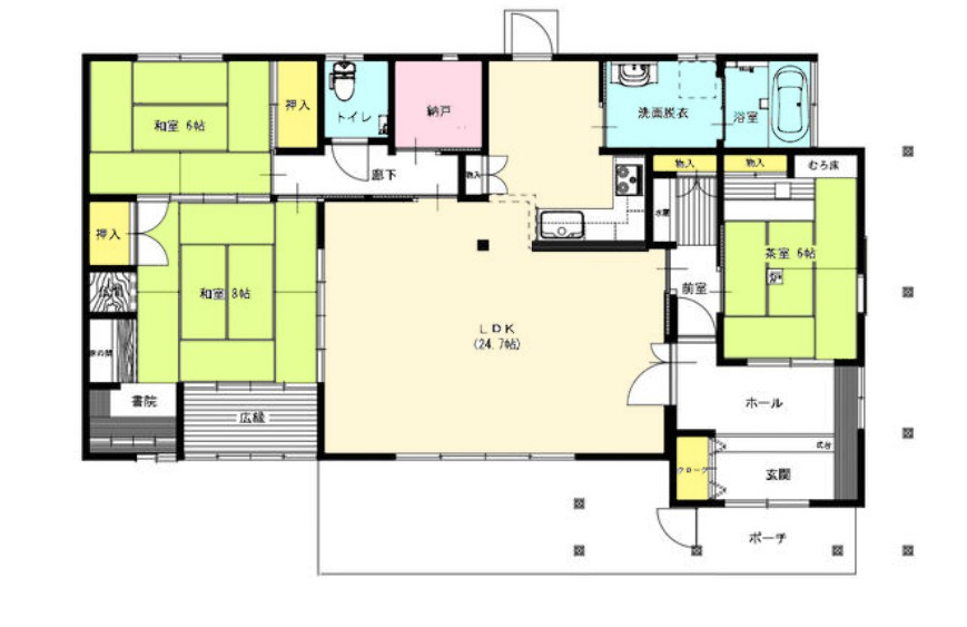 【中古戸建】伊勢崎市境上渕名の間取り|■間取り図｜敷地面積：508.58（約153.84坪）　建物面積：117.79（約35.63坪）