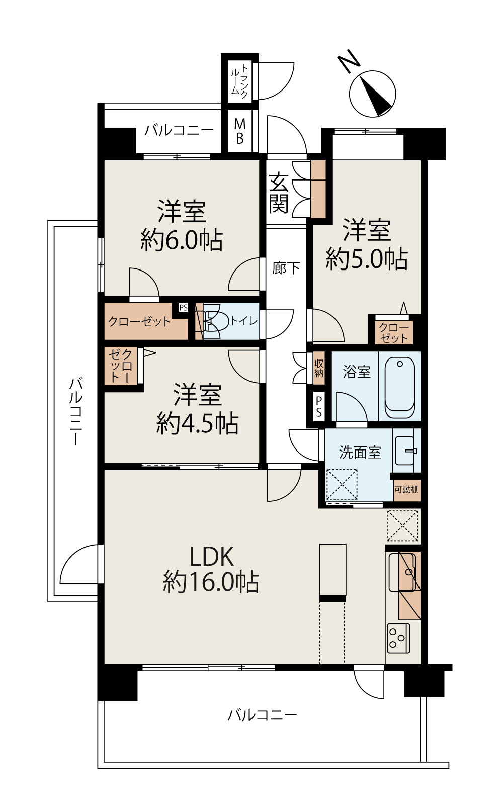レーベンハイム若葉富士見町の間取り