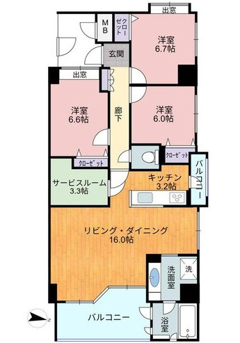 レアルマーレ望厳荘の間取り