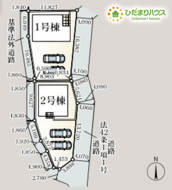 寄居町赤浜　第6　新築一戸建て　クレイドルガーデン　01の区画図