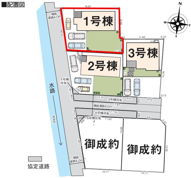 いろどりアイタウン宇都宮市細谷町　1号棟の区画図|1号棟