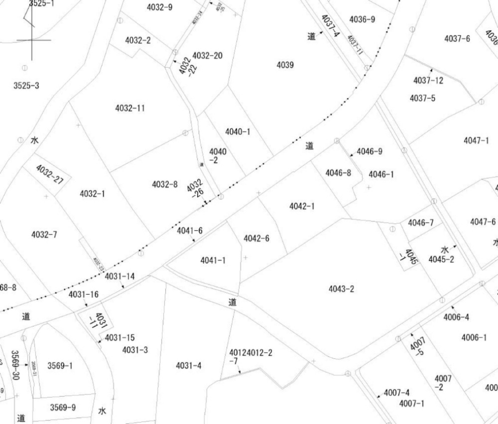 中溝３丁目の土地図|対象地４０４２－６