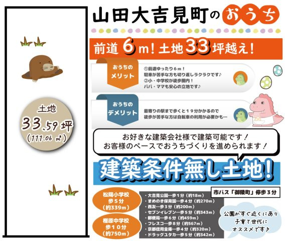 山田大吉見町　条件無し土地の区画図