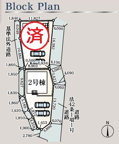 寄居町赤浜第６　の区画図|現地区画図