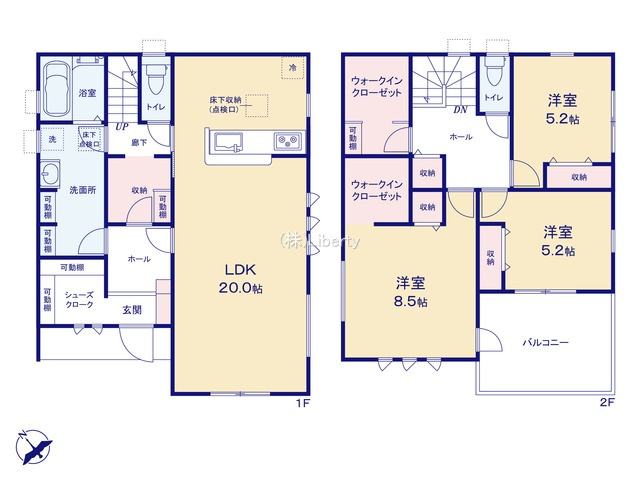大洗町五反田3期　新築戸建　2号棟の区画図