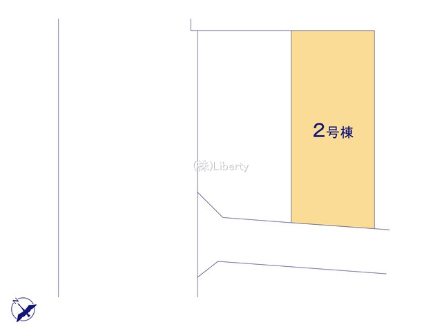 大洗町五反田3期　新築戸建　2号棟の前面道路含む現地写真
