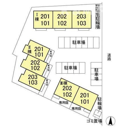 エクセレントヒルⅡ棟の区画図