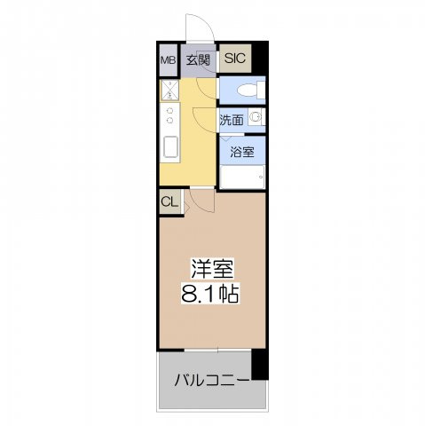 【間取り】 | La Douceur天王寺 | La Douceur天王寺　1K　25.80㎡