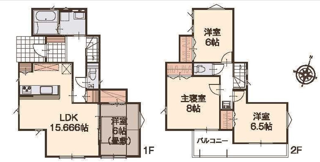 いろどりアイタウン宇都宮市岩曽町　１号棟の間取り