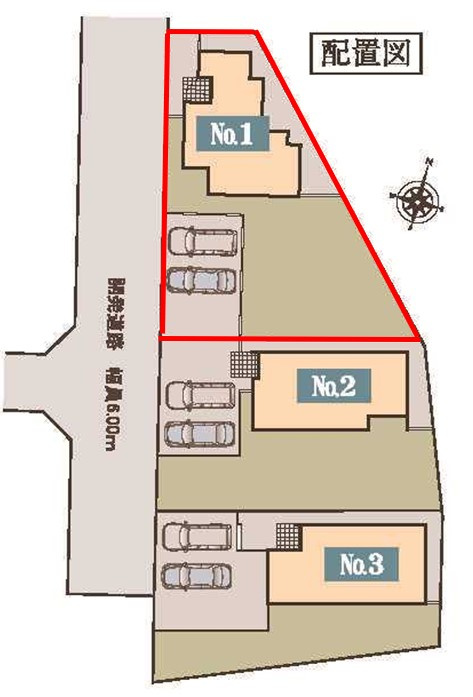 いろどりアイタウン宇都宮市岩曽町　１号棟の区画図|1号棟