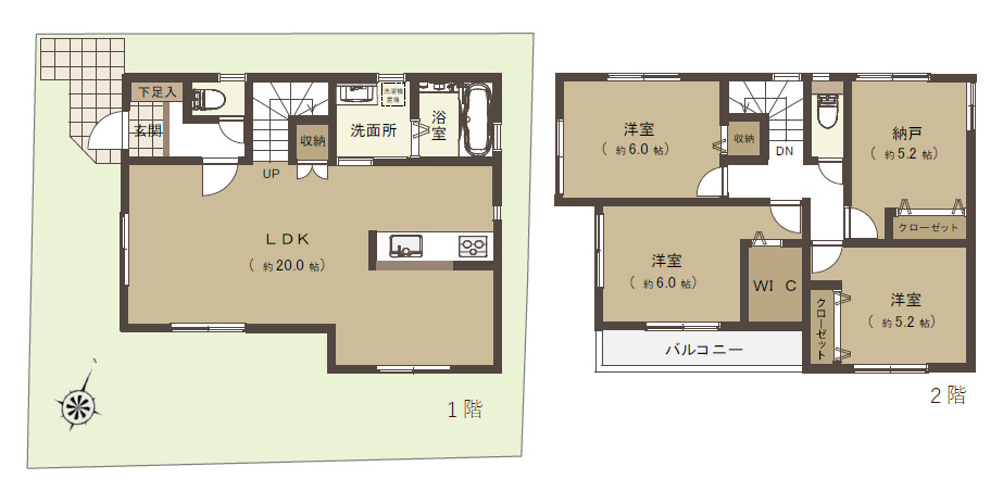 新座市片山2丁目　堂々完成　LDK20帖　限定1棟の間取り|3LDK+S+WIC+カースペース　敷地面積 101.14ｍ2　建物面積 98.53ｍ2